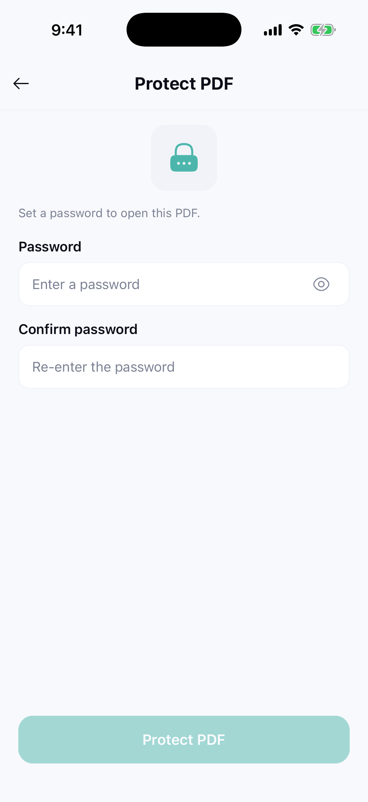PDF Scanner — Password-protect PDFs